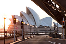 View towards Sydney Opera house at dusk, New South Wales, Australia, October 2012.