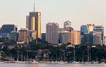 Sydney Harbour skyline in the evening light, New South Wales, Australia, October 2012.