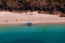 Seaplane on the beach, Hamilton Island, Whitsundays, Queensland, Australia. November 2012.
