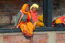Fruit sellers, Bhaktapur UNESCO World Heritage Site. Kathmandu Valley, Nepal. November 2014.