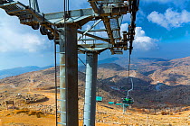 View from ski lift, Mount Hermon ski resort, Israel, November.
