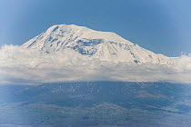 Snow covered Mount Ararat in Turkey, seen from Eriwan, Armenia, April.