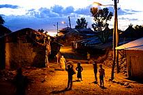 Lalibela street at dusk. Ethiopia, December 2014.