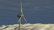Wind turbine turning, Mawson Station, Antarctica