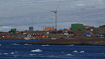 Wind turbine turning, Mawson Station, Antarctica.