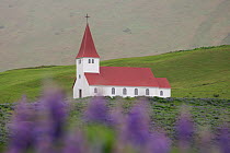 Traditional Icelandic church, Vik, Iceland. June 2013.