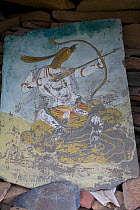 Traditional Tibetan Buddhist artwork, Serxu, Shiqu county, Sichuan Province, Qinghai-Tibet Plateau, China. August 2010.