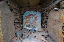 Painting of wrathful or guardian deity,Serxu, Shiqu county, Sichuan Province, Qinghai-Tibet Plateau, China.