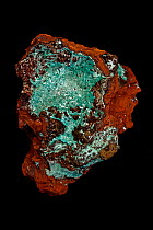 Aurichalcite, carbonate mineral, (Zn,Cu)5(CO3)2(OH)6. Mapimi, Mexico.