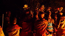 Samburu people dancing at night, Mount Kulal, Kenya, 2014.