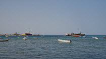 Panning shot of Berbera Port, Berbera, Somaliland, 2014.