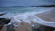 Waves breaking at Seilebost, Harris, Outer Hebrides, Scotland, UK, September 2014,