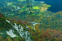 Cable car from Lake Bohinj to a height of 1537 m, Triglav National Park, Julian Alps, Slovenia, October 2014.