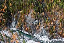 Aerial view of the Ketoy river, Siberia, Russisa,  October 2010.