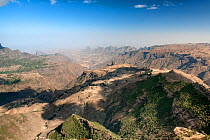 Expansive view of Simien Mountains National Park, Amhara Region, Ethiopia, Africa, March 2009.
