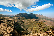 Expansive view of Simien Mountains National Park, Amhara Region, Ethiopia, Africa, March 2009.