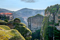 Varlaam Holy Monastery, second largest monastery in the Meteora complex, built in 154. Meteora, Kalambaka, Thessaly Region, Greece, February 2015.