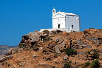 Tinos Dovecotes, The island of Tinos is famous for its many intricately designed dovecotes. Tinos island, Cycladic islands, Aegean Sea, Greece, Mediterranean, August 2014.