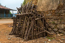Ao Naga traditional jail. Ao Naga Tribe. Mokokchung district. Nagaland, North East India, October 2014.