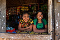 Ao Naga women at market, Mokokchung district. Nagaland, North East India, October 2014.