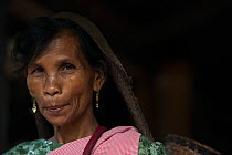Portrait of Khasi woman. Nongriat, Khasi Hills. Meghalaya, North East India. October 2014.