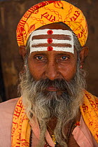 Portrait of a Holy Man / Sadhu with Bindi, Bateshwar Temple, Uttar Pradesh, India, October 2014.