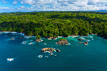 Aerial view of Corcovado National Park, Osa Peninsula, Puntarenas Province, Costa Rica. December 2014.