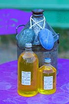 Lavender oil products for sale, Valensole Plateau, Alpes Haute Provence, France, July.