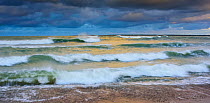 Huge waves during a December storm on the Baltic Sea on Saaremaa island, Estonia, December 2014.