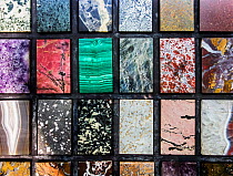 Collection of colourful marble samples