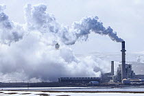 Naughton Power Plant, a coal-fired power station, near Kemmerer, Wyoming, USA, March 2014.