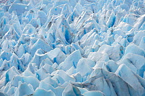 Peaks of Lago Grey glacier ice in Torres del Paine, Argentina, April 2014.
