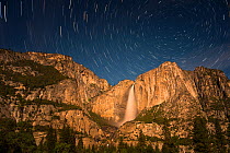 Night stars over Yosemite Falls, Yosemite National Park, California, USA, May 2014.