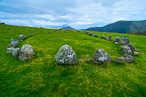 Stone circle, Cromlech Oianleku, Penas de Aia Natural Park, Gipuzkoa, Basque Country, Spain, April 2015.