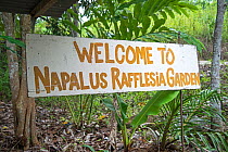 Sign for Rafflesia 'garden', Sabah, Borneo. September 2015.