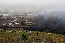 Village destroyed by lava flow from eruption of Fogo Volcano, Fogo Island, Cape Verde, 29th November 2014.