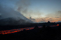 Lava river from eruption of Fogo Volcano, Fogo Island, Cape Verde, 29th November 2014.