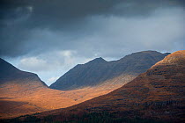 Mountain landscapes north of Upper Loch Torridon, Torridon, Scotland, UK, November.