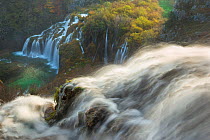 Sastavci waterfalls between mountain lakes, Plitvice Lakes National Park, Croatia. November.