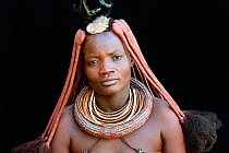 Himba woman with traditional hair and jewellery, Kaokoland, Namibia October 2015