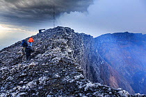 Summit of the Nyiragongo Volcano, scientific monitoring equipment to monitor the gases released from the volcano, and also radio equipment for communication. Near the crater. North Kivu Province, Demo...