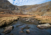 Cwm Ffynnon Lloer is in the Carneddau range of mountains in Snowdonia, North Wales. It lies below the peaks of Pen yr Ole Wen and Carnedd Dafydd. August 2013
