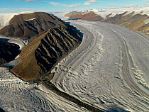 Landscape of the glacier near the  Tanquary Fjord, Ellesmere Island, Nunavut, Canada, August.