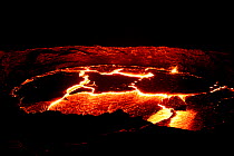 Erta Ale volcano. Lava crater in motion. Afar Region, Ethiopia, Africa. November 2014.