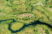 Aerial view of Okavango Delta swamp in Botswana 2011