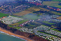 Aerial view of Beeston Regis Caravan Park, Norfolk, England, UK, September 2007.
