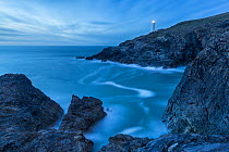 Trevose Head Lighthouse, Trevose Head, Cornwall, England, UK. April 2014.