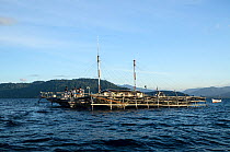 Bagan (floating fishing platform) Cenderawasih Bay, West Papua, Indonesia.