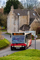 Rural public transport, Northleach, Gloucestershire, UK. March 2014.
