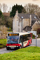 Rural public transport, Northleach, Gloucestershire, UK. March 2014.